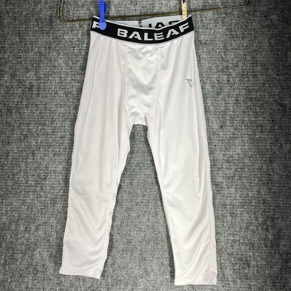 Baleaf Leggings Pants Medium Womens Activewear Running Gym Fitness Bottoms White - Picture 1 of 8